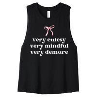 Very Demure Very Mindful Very Cutesy Women's Racerback Cropped Tank