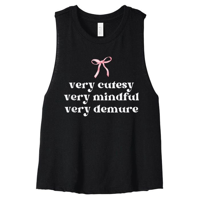 Very Demure Very Mindful Very Cutesy Women's Racerback Cropped Tank