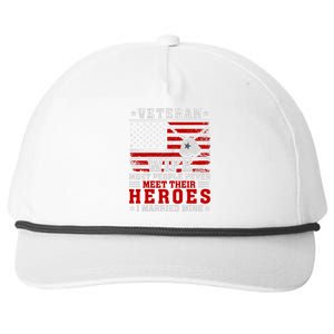 Veteran’S Day Veteran Wife I Married My Hero Snapback Five-Panel Rope Hat