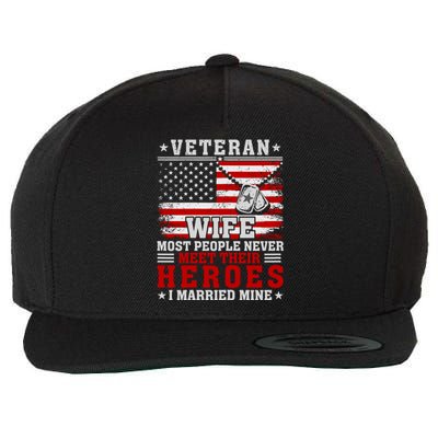 Veteran’S Day Veteran Wife I Married My Hero Wool Snapback Cap