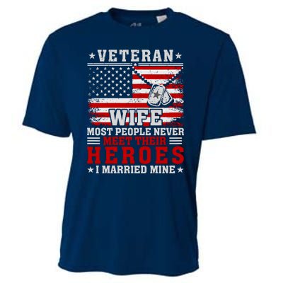 Veteran’S Day Veteran Wife I Married My Hero Cooling Performance Crew T-Shirt