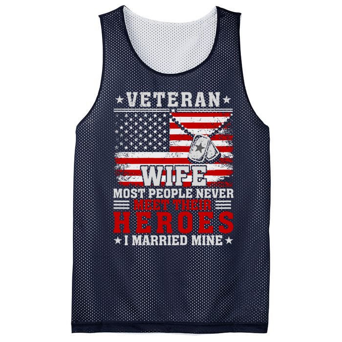 Veteran’S Day Veteran Wife I Married My Hero Mesh Reversible Basketball Jersey Tank