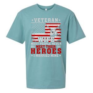 Veteran’S Day Veteran Wife I Married My Hero Sueded Cloud Jersey T-Shirt