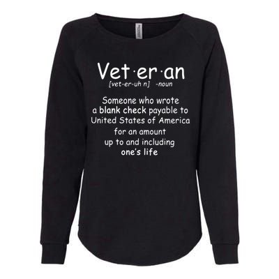 Veteran Definition Womens California Wash Sweatshirt