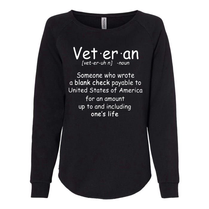 Veteran Definition Womens California Wash Sweatshirt