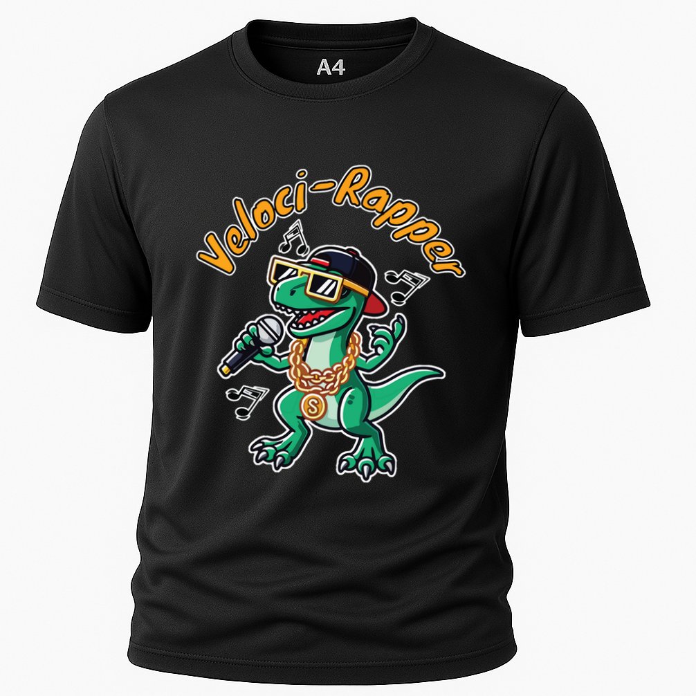 Velocirapper Dinosaur Velociraptor Rapping Performance Shirt
