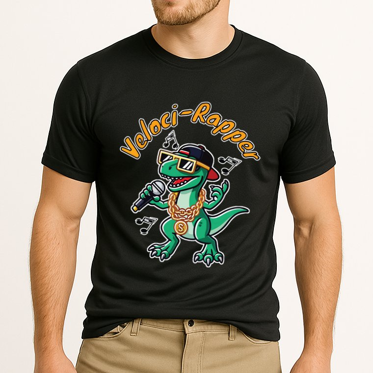 Velocirapper Dinosaur Velociraptor Rapping Performance Shirt