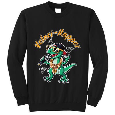 Velocirapper Dinosaur Velociraptor Rapping Sweatshirt
