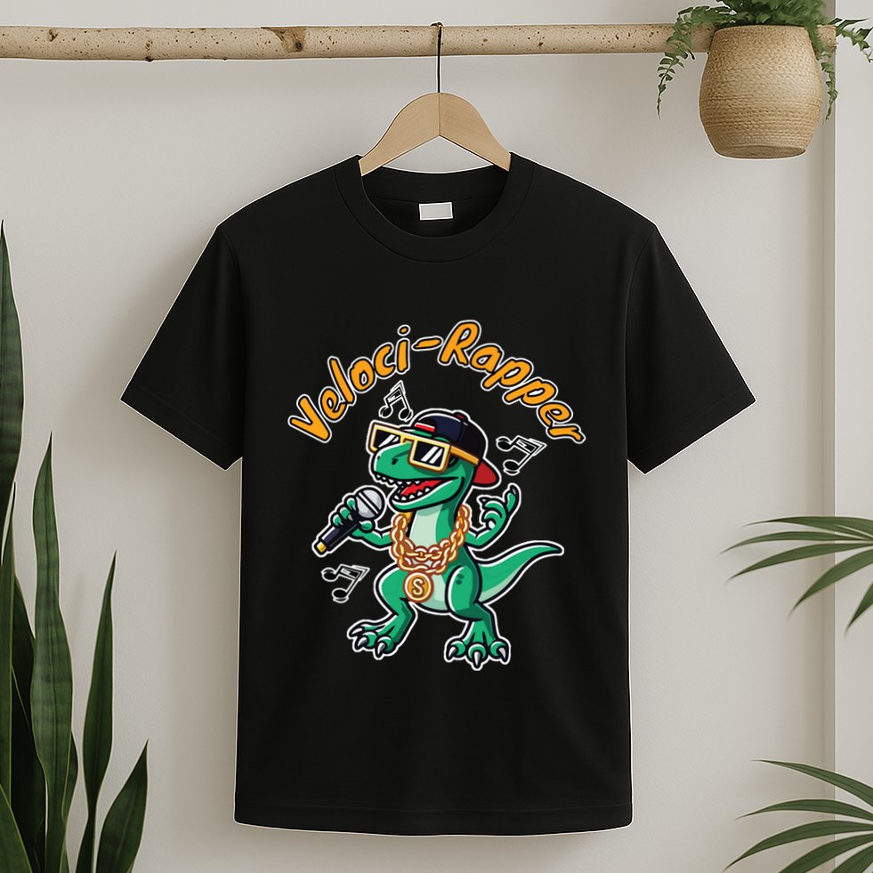 Velocirapper Dinosaur Velociraptor Rapping T-Shirt