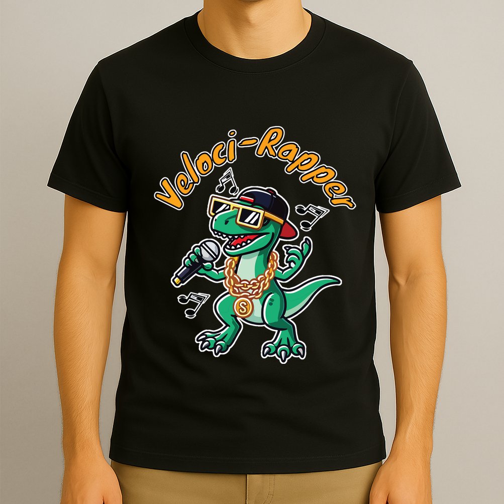 Velocirapper Dinosaur Velociraptor Rapping T-Shirt