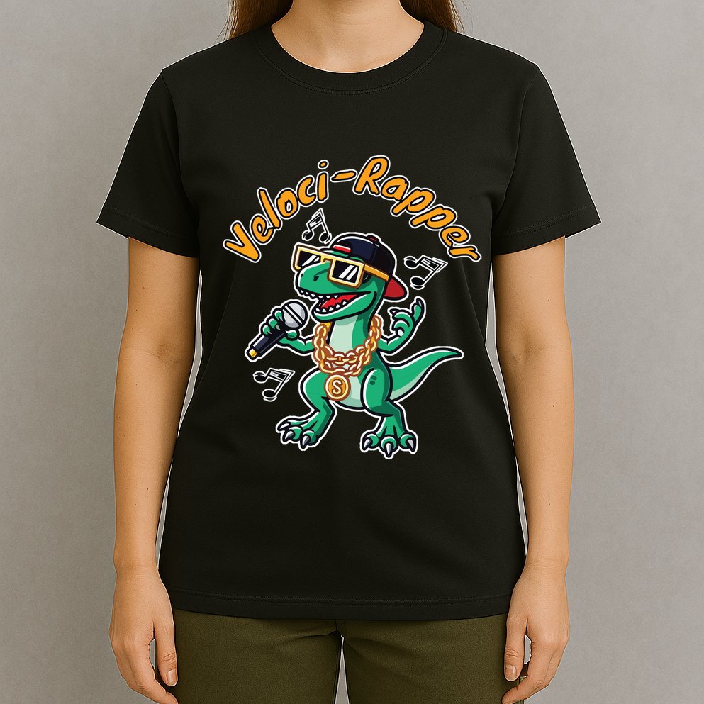 Velocirapper Dinosaur Velociraptor Rapping T-Shirt