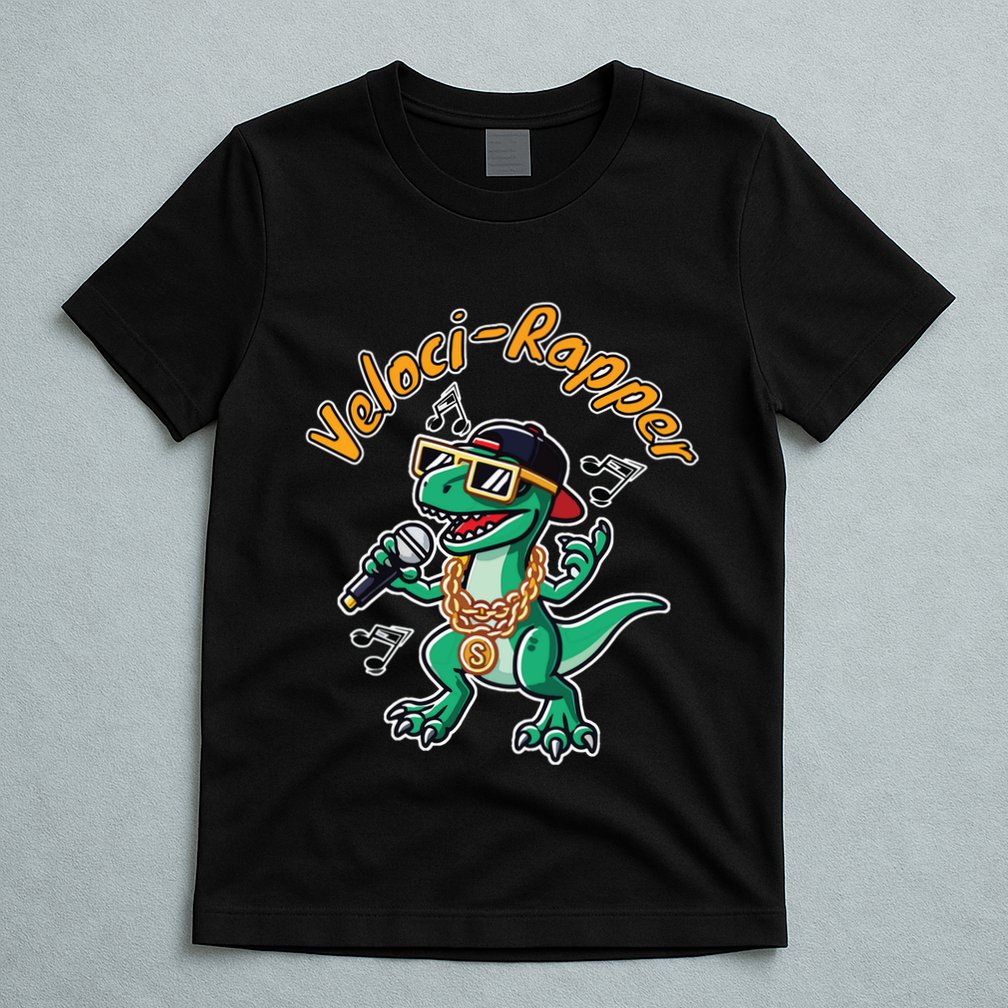 Velocirapper Dinosaur Velociraptor Rapping T-Shirt