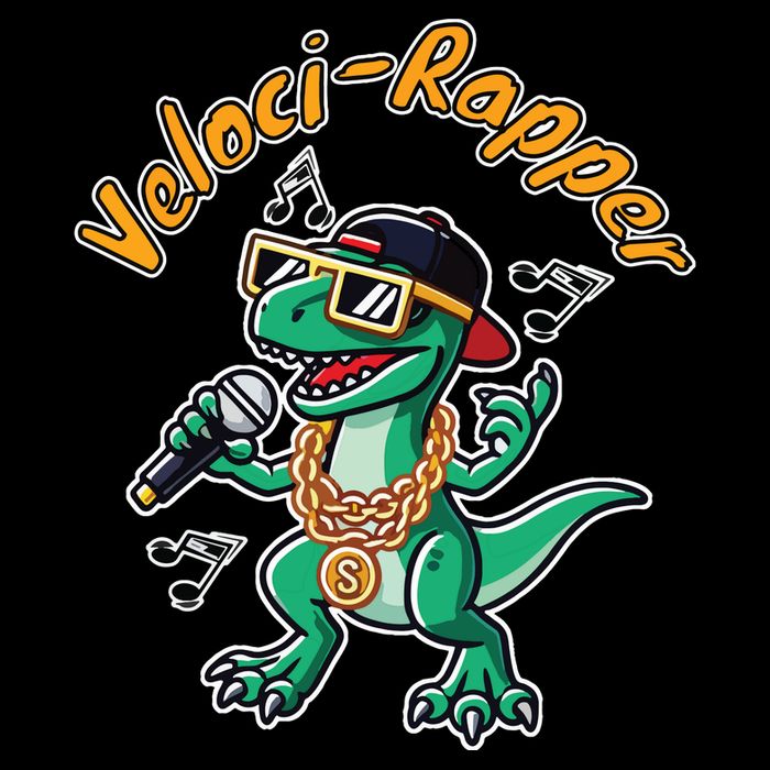 Velocirapper Dinosaur Velociraptor Rapping Button