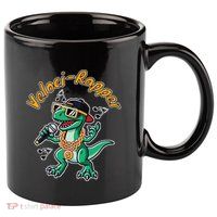 Velocirapper Dinosaur Velociraptor Rapping 11oz C Handle Ceramic Mug