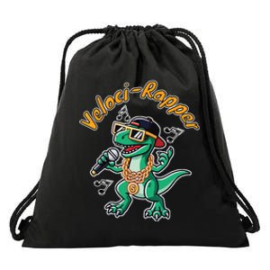 Velocirapper Dinosaur Velociraptor Rapping Drawstring Bag