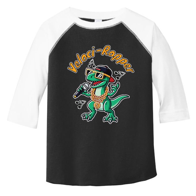 Velocirapper Dinosaur Velociraptor Rapping Toddler Fine Jersey T-Shirt