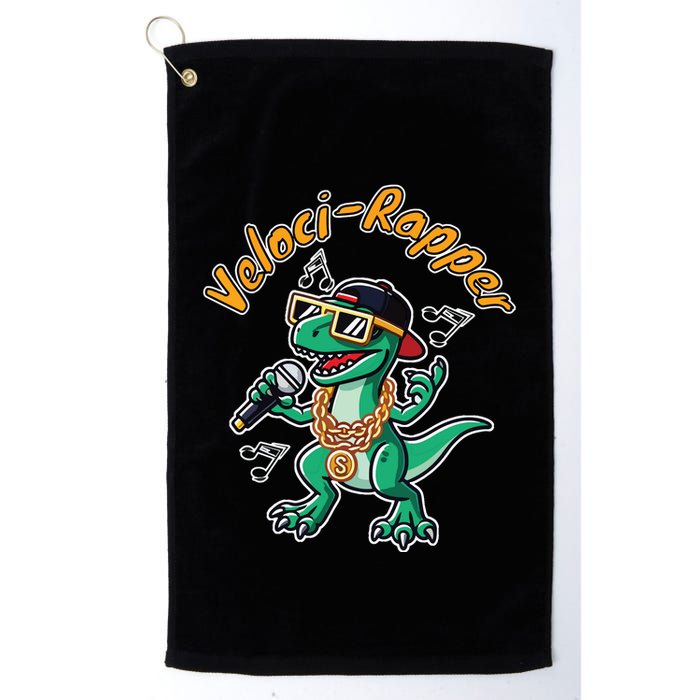 Velocirapper Dinosaur Velociraptor Rapping Golf Towel