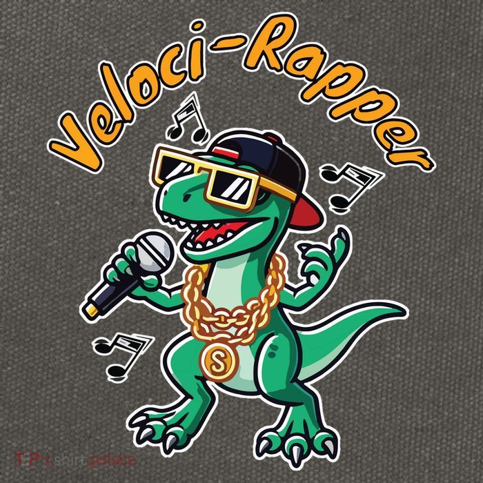 Velocirapper Dinosaur Velociraptor Rapping Cotton Canvas Backpack