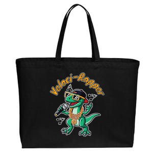 Velocirapper Dinosaur Velociraptor Rapping Cotton Canvas Jumbo Tote