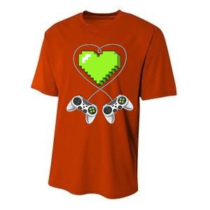 Valentine's Day Video Game Controller Heart Gamer Gifts Love Performance Sprint T-Shirt