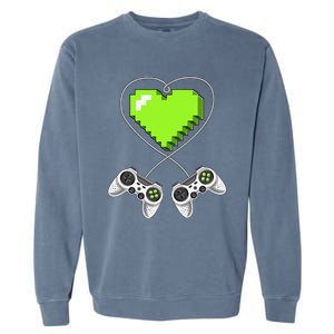 Valentine's Day Video Game Controller Heart Gamer Gifts Love Garment-Dyed Sweatshirt