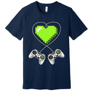 Valentine's Day Video Game Controller Heart Gamer Gifts Love Premium T-Shirt