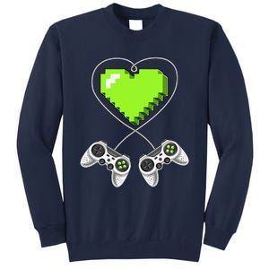 Valentine's Day Video Game Controller Heart Gamer Gifts Love Tall Sweatshirt