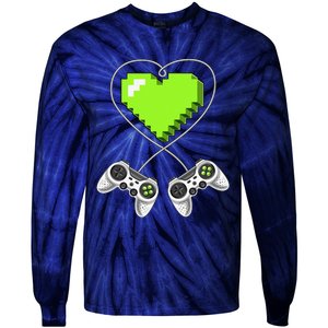 Valentine's Day Video Game Controller Heart Gamer Gifts Love Tie-Dye Long Sleeve Shirt