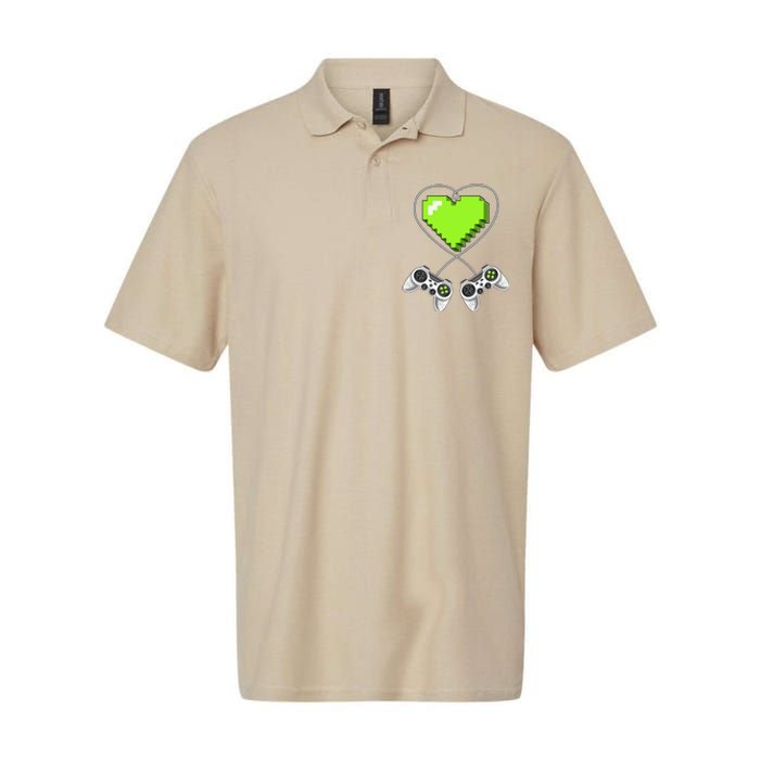 Valentine's Day Video Game Controller Heart Gamer Gifts Love Softstyle Adult Sport Polo