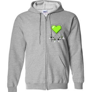 Valentine's Day Video Game Controller Heart Gamer Gifts Love Full Zip Hoodie