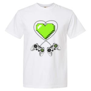 Valentine's Day Video Game Controller Heart Gamer Gifts Love Garment-Dyed Heavyweight T-Shirt