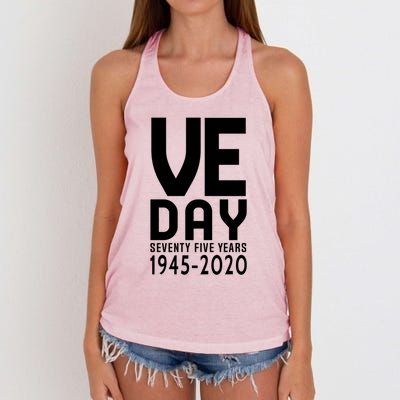 Ve Day Victory In Europe 75 Year Anniversary Gift Women's Knotted Racerback Tank