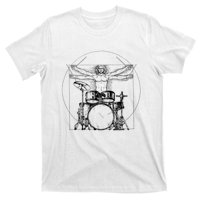 Vitruvian Drummer Vitruvian Man Drummer Drum Set T-Shirt