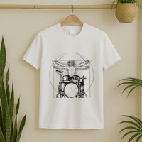 Vitruvian Drummer Vitruvian Man Drummer Drum Set T-Shirt