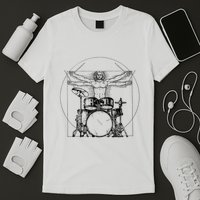 Vitruvian Drummer Vitruvian Man Drummer Drum Set T-Shirt