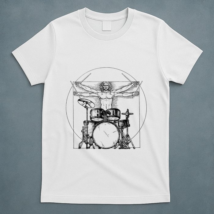 Vitruvian Drummer Vitruvian Man Drummer Drum Set T-Shirt