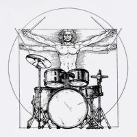 Vitruvian Drummer Vitruvian Man Drummer Drum Set T-Shirt