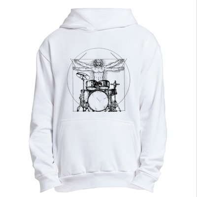 Vitruvian Drummer Vitruvian Man Drummer Drum Set Urban Pullover Hoodie