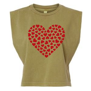 Valentines Day Women Red Love Heart Graphic Garment-Dyed Women's Muscle Tee