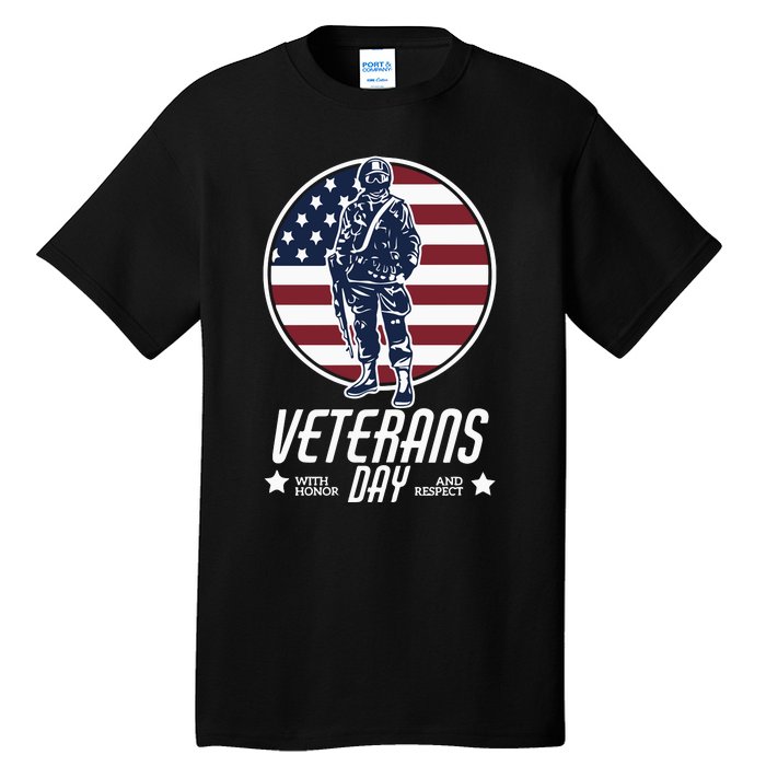 Veterans Day With Honor And Respect Tall T-Shirt