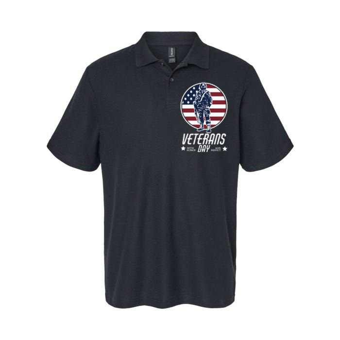 Veterans Day With Honor And Respect Softstyle Adult Sport Polo