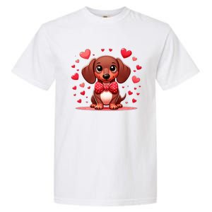 Valentines Day Wiener Dog Dachshund Valentine Hearts Doxie Gift Garment-Dyed Heavyweight T-Shirt