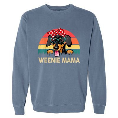 Vintage Dachshund Weenie Cute Mama Weiner Dog Mom Gift Garment-Dyed Sweatshirt