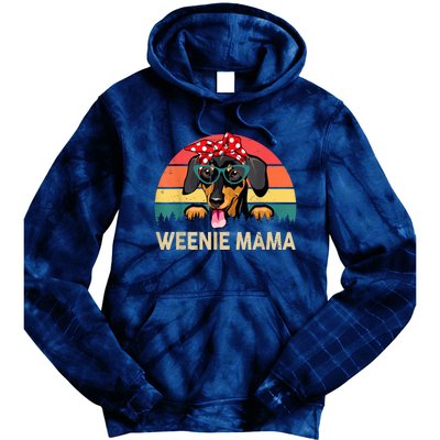 Vintage Dachshund Weenie Cute Mama Weiner Dog Mom Gift Tie Dye Hoodie