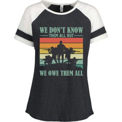 Veterans Day We Dont Know Them All But We Owe Them All Cool Gift Enza Ladies Jersey Colorblock Tee