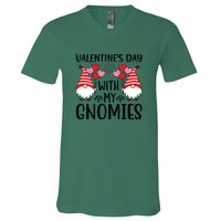 Valentine's Day With My Gnomies Gift V-Neck T-Shirt