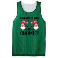 Valentine's Day With My Gnomies Gift Mesh Reversible Basketball Jersey Tank