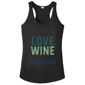 Valentine's Day Wine Lover And Labrador Dog Owner Gift Ladies PosiCharge Competitor Racerback Tank