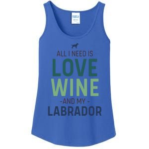 Valentine's Day Wine Lover And Labrador Dog Owner Gift Ladies Essential Tank