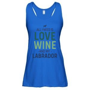 Valentine's Day Wine Lover And Labrador Dog Owner Gift Ladies Essential Flowy Tank